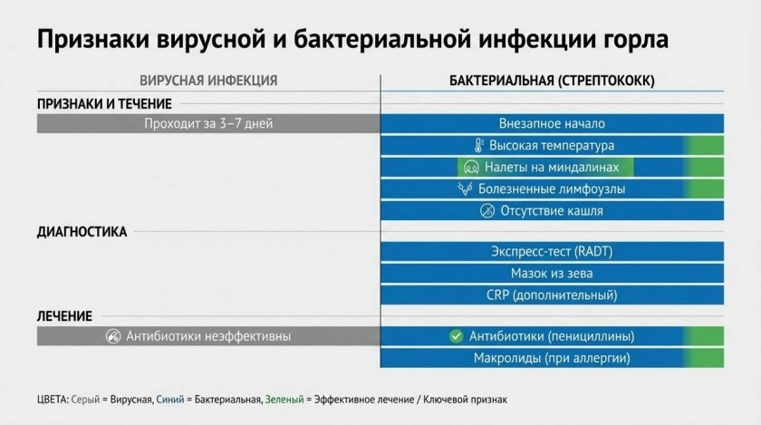 Признаки, диагностика и лечение бактериальной и вирусной инфекции