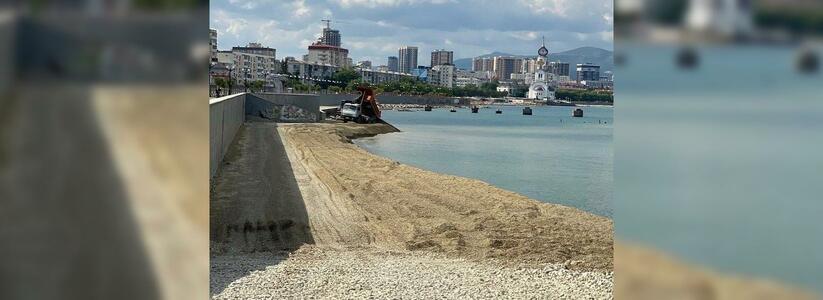 Как сейчас выглядит будущий 800-метровый пляж на набережной Новороссийска