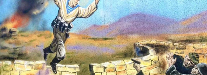 Обвязался гранатами и бросился на врага: в Новороссийске появилось граффити, изображающее подвиг Михаила Корницкого