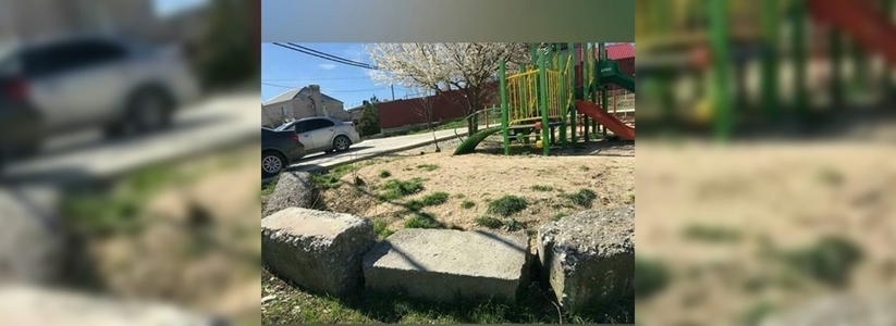 Камни и торчащая арматура: жители Новороссийска возмущены качеством новой детской площадки