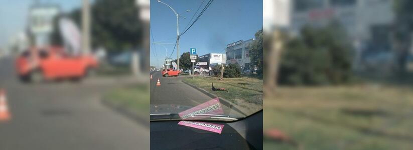 ДТП в Краснодаре: водитель вылетел из своей машины, которая потеряла управление, снесла дерево и протаранила столб