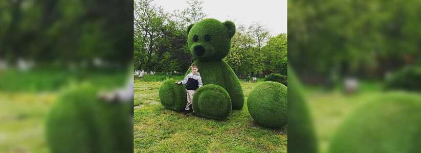 В Новороссийске установили огромного зеленого мишку: с арт-объектом фотографируются взрослые и дети