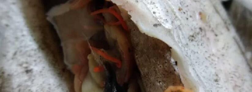 "Какая гадость!": жители Новороссийска купили в "Ленте" червивую рыбу