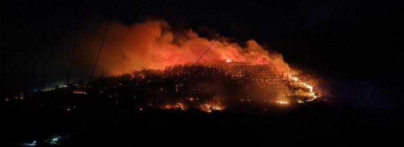 Недалеко от хутора Семигорье под Новороссийском произошел крупный природный пожар
