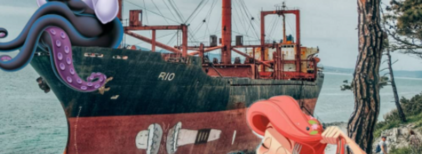Блогер «поселил» на сухогрузе «Рио» русалочку и пару из фильма «Титаник»