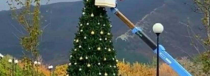 В Геленджике уже установили новогоднюю ёлку
