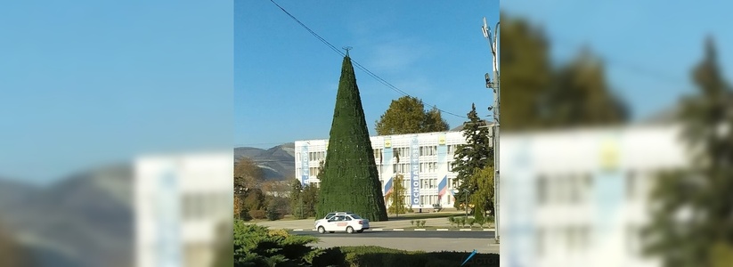 На центральной площади установили главную новогоднюю елку. Новороссийцы недовольны
