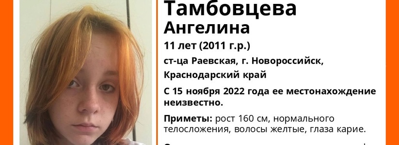 В Новороссийске пропала 11-летняя девочка