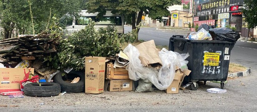 Груда мусора и вонь на всю улицу: в Приморском районе Новороссийска посреди дороги образовалась стихийная свалка