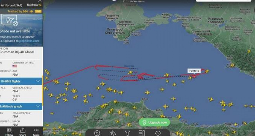 К Краснодарскому краю прилетел крупнейший БПЛА-разведчик США прилетел
