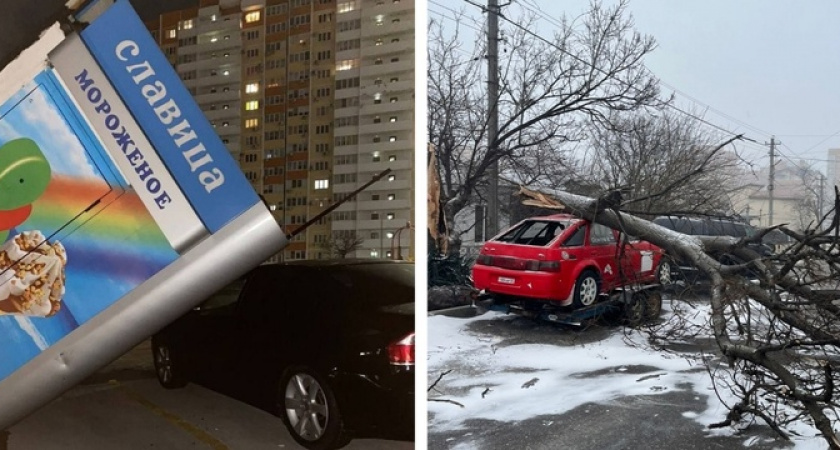 «Пункт назначения отдыхает!»: в Новороссийске на автомобили падали деревья, крыши и ларьки