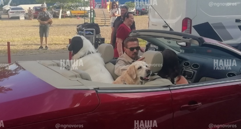 Денис Никифоров и «звездный» пес Бим прокатились на кабриолете по Новороссийску
