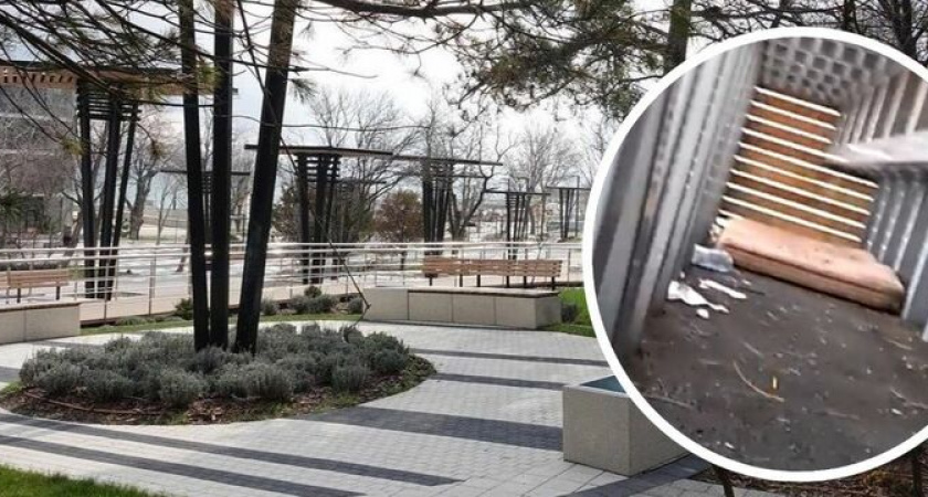 "Уже матрас положили! Все в мусоре!": новая очередь парка Фрунзе в Новороссийске стала пристанищем для бомжей