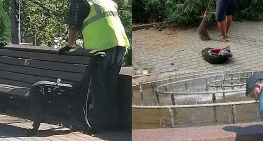 Сквер им.Рыбнева в центре Новороссийска приводят в порядок после жалобы в "Нашу газету"