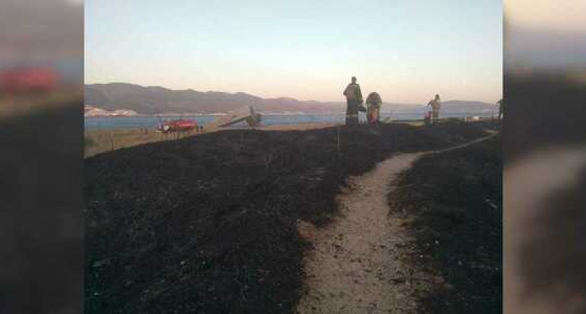 На территории мемориала Малая земля в Новороссийске вспыхнул пожар