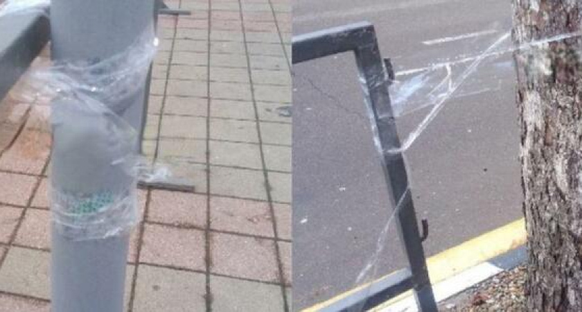 "И так сойдет!" в Новороссийске на улице Советов забор закрепили скотчем