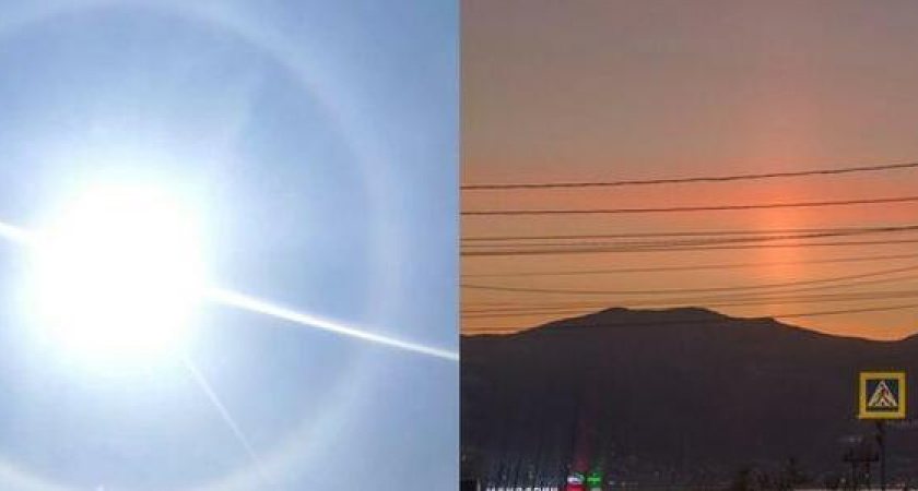 Гало и световой столб: в Новороссийске за день произошли два редких зимних природных явлений