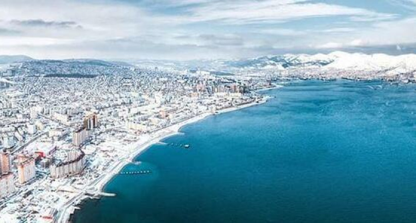 10 фото заснеженного Новороссийска с высоты птичьего полета