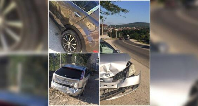 В Новороссийске недалеко от села Абрау столкнулись три автомобиля