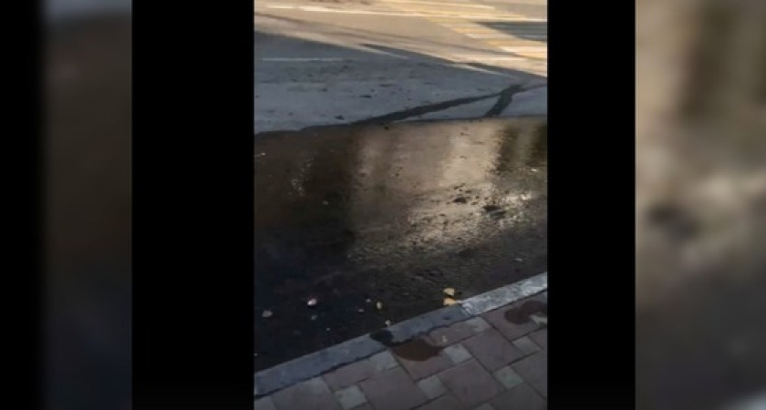 Неберджай обмелел, а по улице Новороссийска течет река из водопроводной воды. Видео очевидца