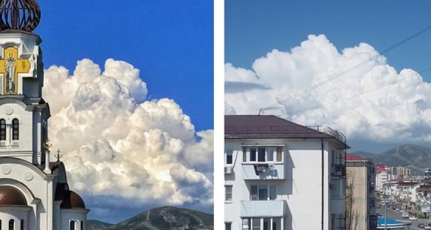 «Выглядит как сахарная вата!»: фото невероятных кучевых облаков выкладывают в соцсети новороссийцы