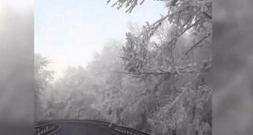 За Андреевским перевалом под Новороссийском – настоящая зимняя сказка