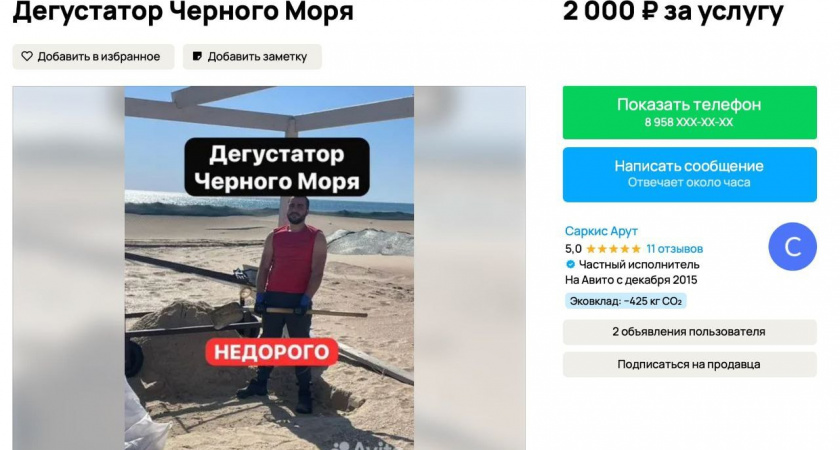 В Анапе ищут "дегустатора" морской воды для оценки чистоты побережья
