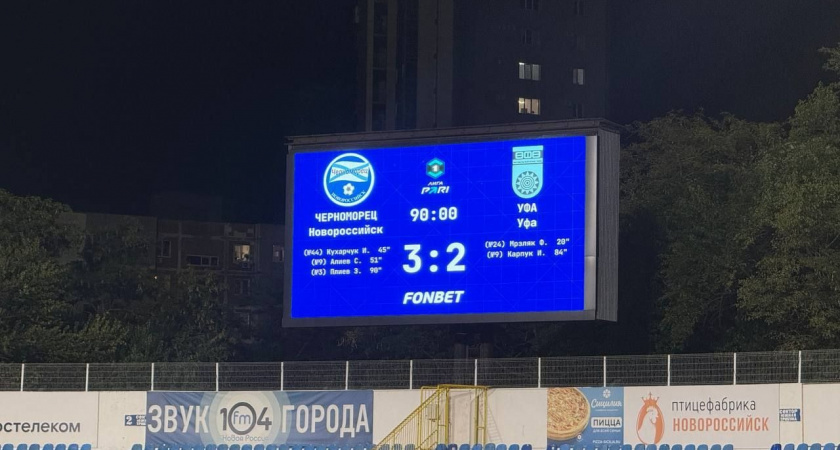 Долгожданная победа! Новороссийский «Черноморец» победил «Уфу» со счетом 3:2