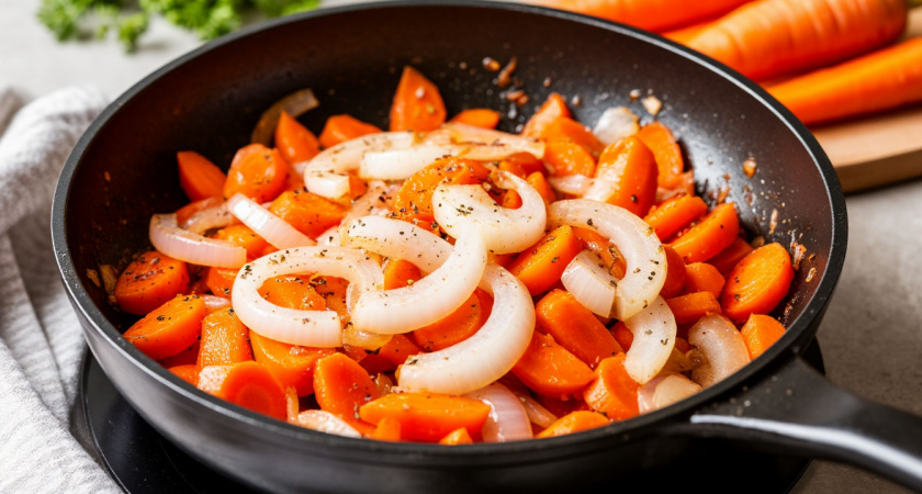 Запомните простое правило для вкусной зажарки: что обжаривается в первую очередь — лук или морковь