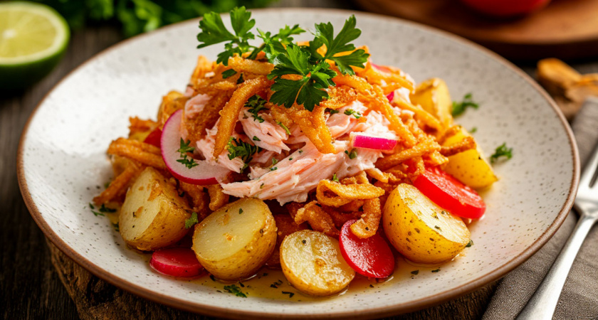 Готовим салат "Сеновал" к новогоднему столу и пользуемся благосклонностью Красной Огненной Лошади весь 2026 год: подробный рецепт