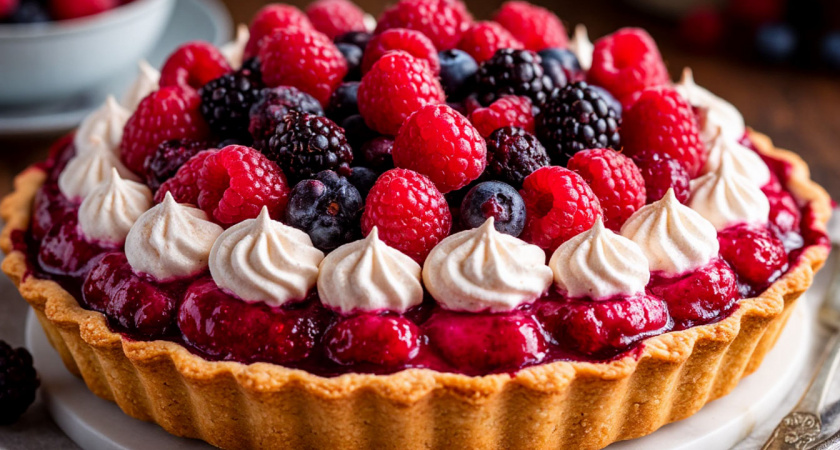 Шикарный ягодный пирог с меренгой: хрустящее песочное тесто, густая начинка и воздушная шапка – вкус, от которого невозможно оторваться