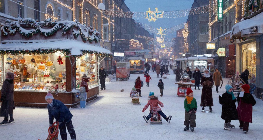 Новый год как в Советском Союзе - город, где до сих пор витает дух авантюризма, Лукашина и "Голубого огонька"  