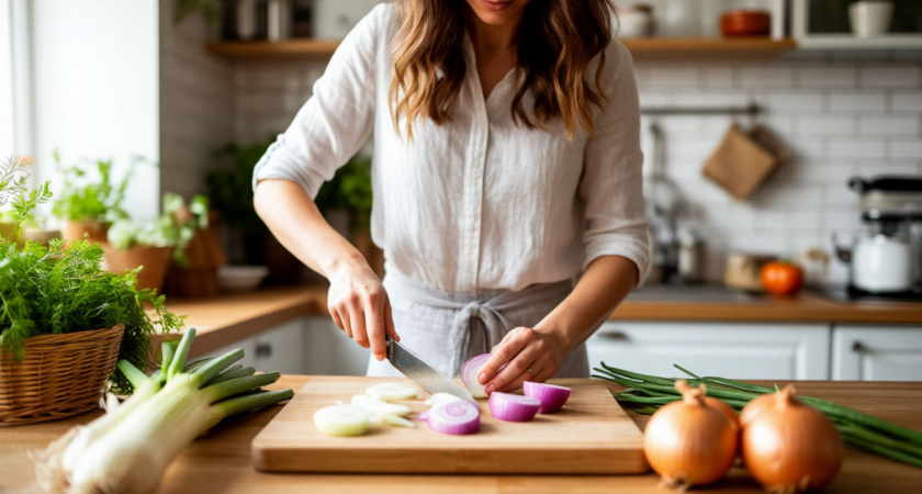 Как нарезать лук без слез: хитрые лайфхаки опытных хозяек - понадобится свеча и полотенце