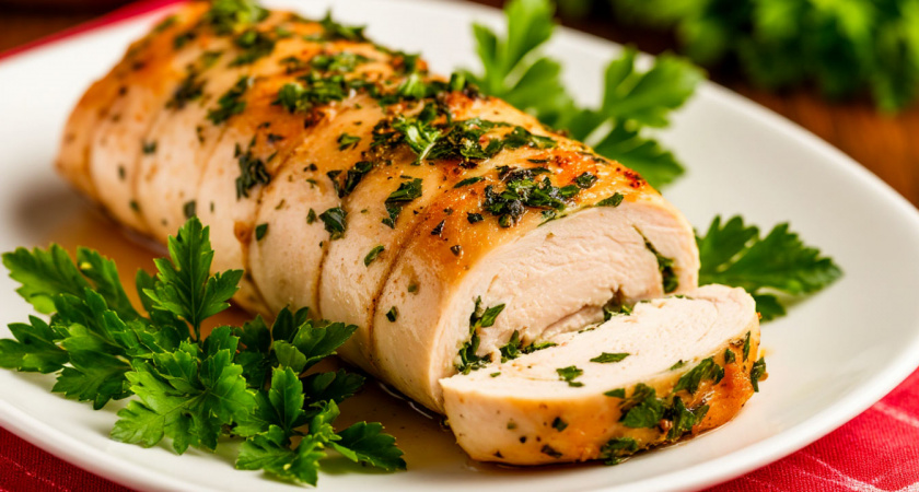 Колбасу больше никто и не вспоминает! Вместо нее на завтрак подаю куриный рулет с зеленью: просто рецепт