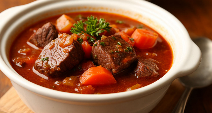 Говядина по-грузински на топлёном масле: тушится в собственном соку и получается невероятно сочной