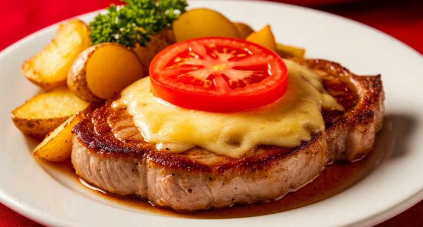 Сочное мясо по-французски с помидорами и зеленью, которое станет украшением вашего праздничного стол  