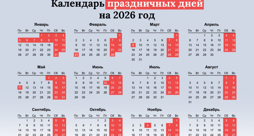 Продлеваем настроение: график праздников и больших выходных на 2026 год