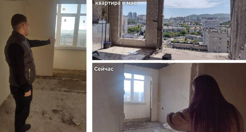 В Новороссийске отремонтировали фасад дома, пострадавшего во время майской атаки беспилотников, но забыли про отопление