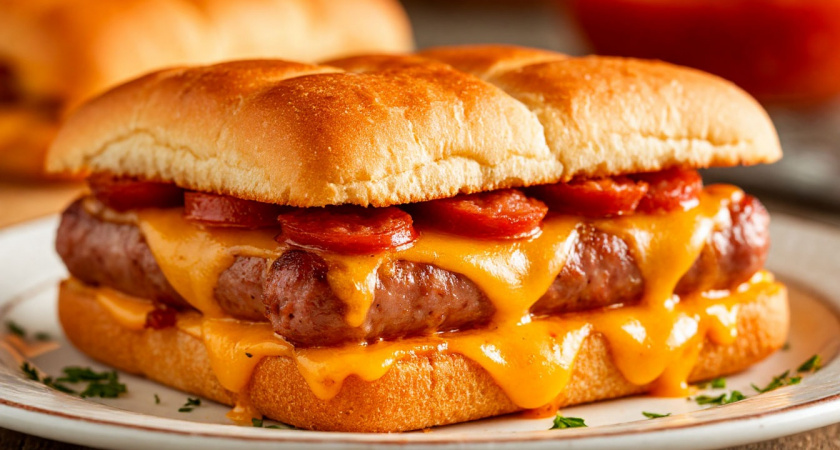 Горячие бутерброды с колбасой и сыром: делаю так, что сыр тянется, а начинка тает во рту