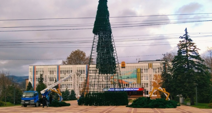 В Новороссийске устанавливают главную елку. Как выглядят зеленые красавицы в других городах Черноморского побережья?