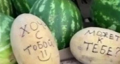 «Может к тебе?»: новороссийцы заметили дыни с веселыми надписями в одной из торговых точек