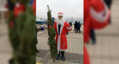 В Новороссийске Деды Морозы показали, кто быстрее: сказочные персонажи пробежали 800 метров ради живой елки
