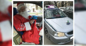 В Новороссийске таксист развозит клиентов в костюме Деда Мороза
