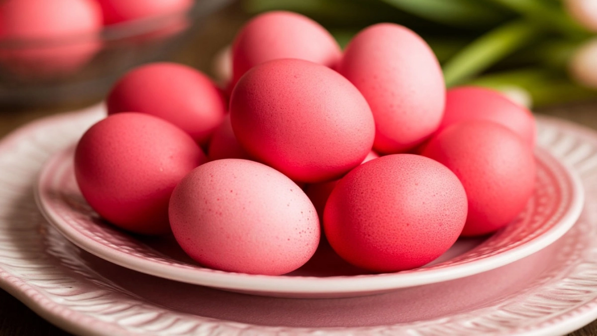 Луковая шелуха отдыхает: пасхальные яйца станут цвета клубники без капли химии