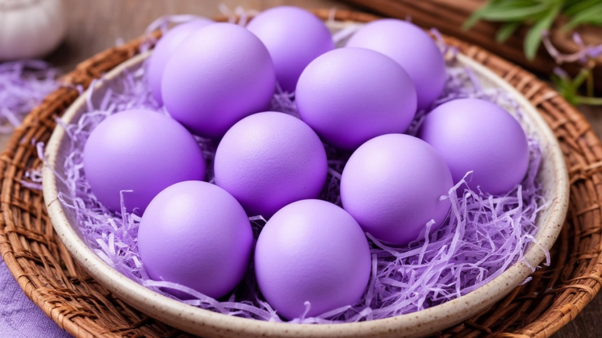 Пасхальные яйца цвета лаванды: как покрасить их капустой — модный оттенок без химии