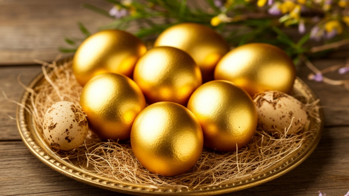 Золотые яйца на Пасху: секрет роскошного оттенка без дорогих красителей