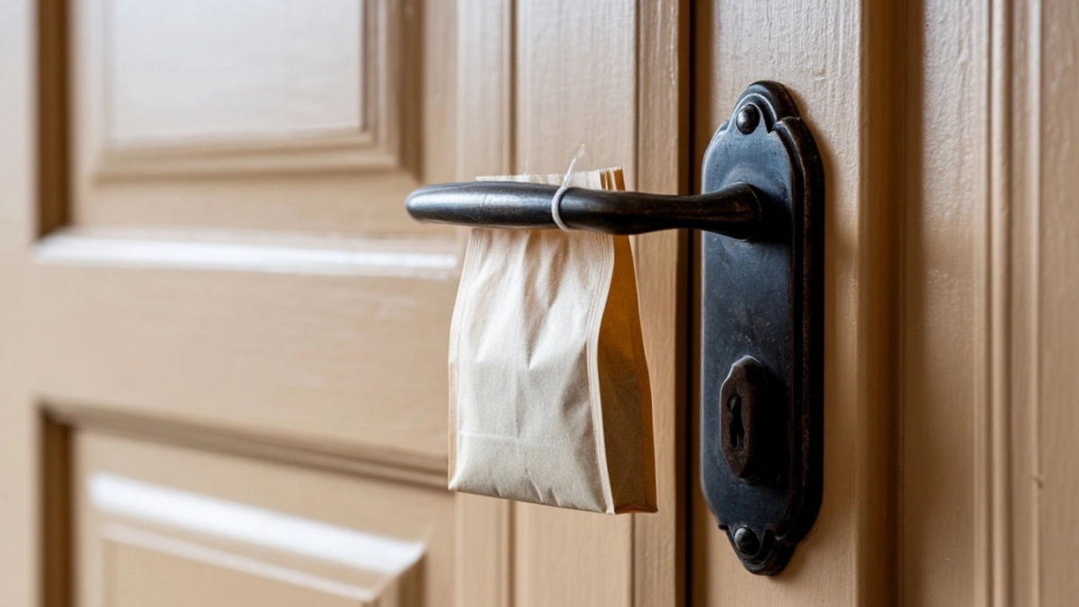 Повесила чайный пакетик на дверь — подруга смеялась, а теперь сама так делает: гениальный лайфхак, который работает