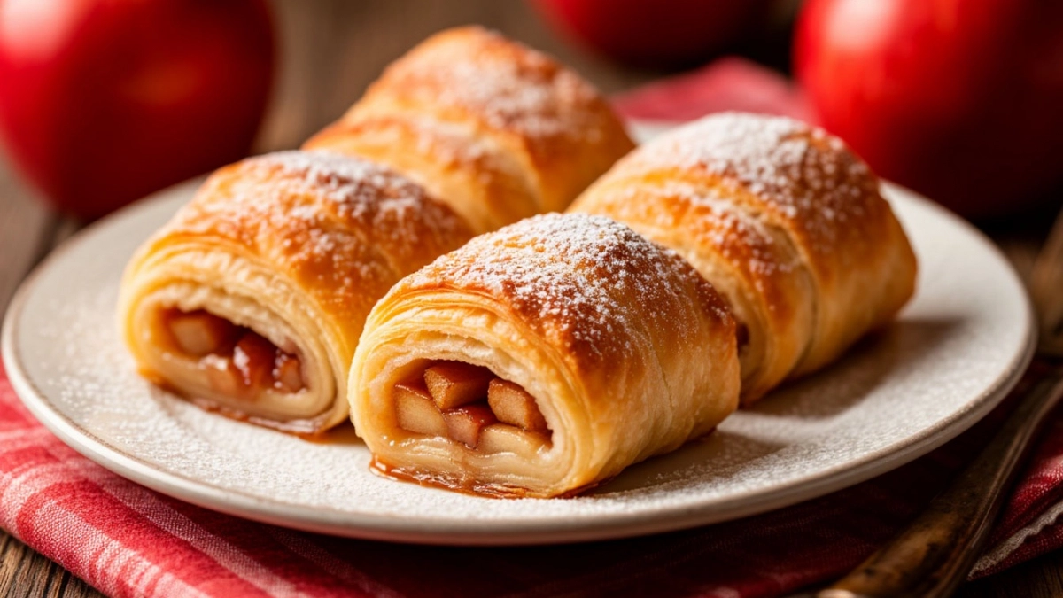 Яблочные рулеты с нежнейшим тестом: тонкие, как бумага, и невероятно сочные внутри