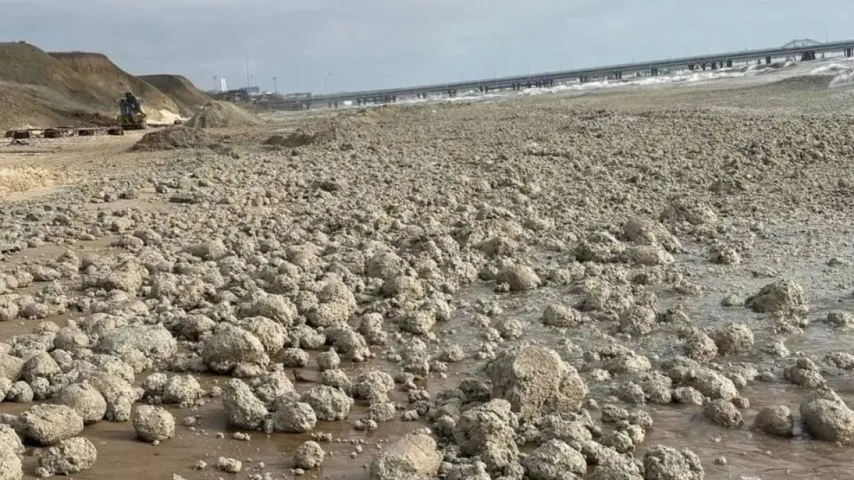 SOS! Пляжи Темрюкского района завалены комьями пальмового масла, волонтеры уже не справляются – шокирующее видео