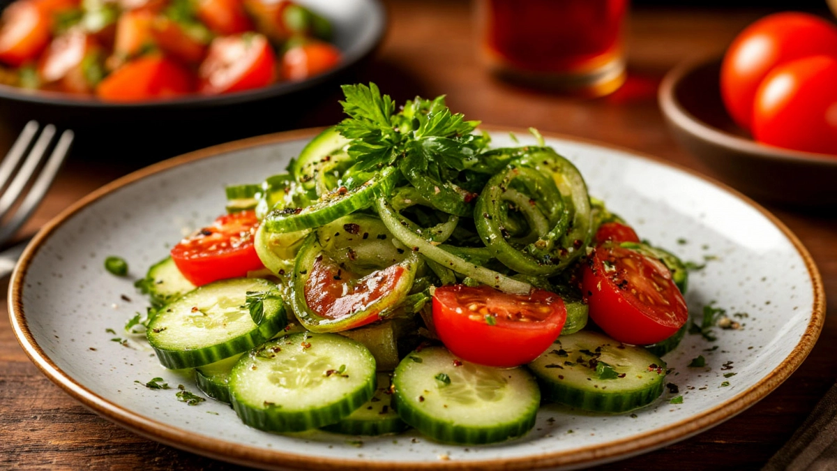 5 хитростей, которые превратят скучный салат из огурцов с помидорами в королевскую закуску